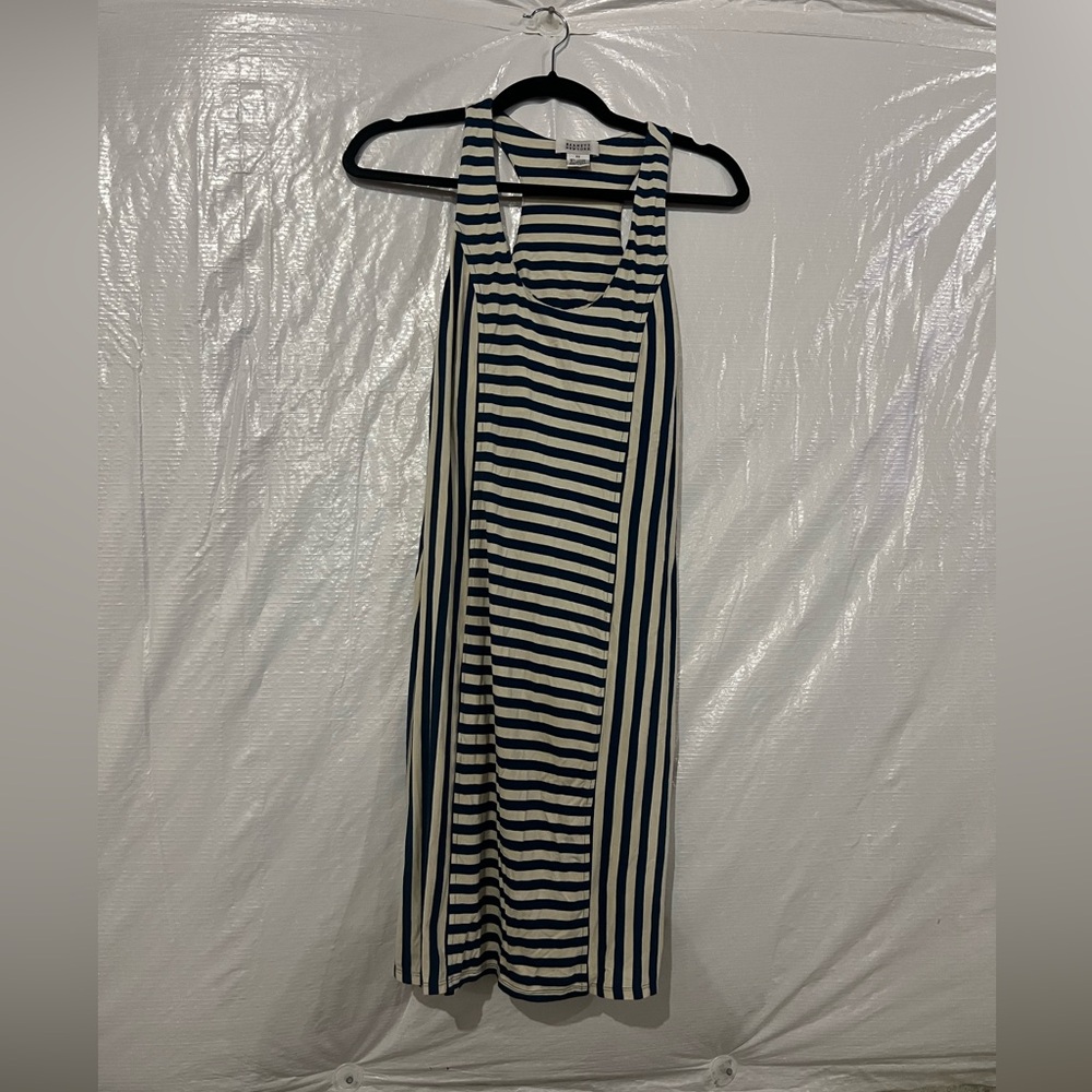 Barney's New York Cream & Blue Striped Dress Size XS